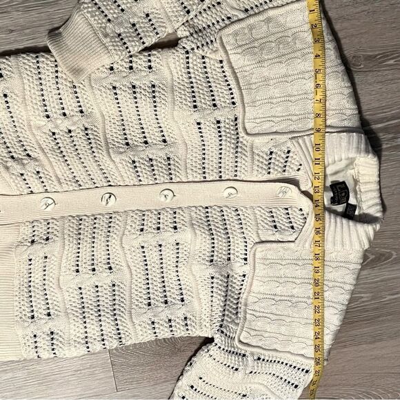 70's LeRoy Grandpa Chunky Wool Blend Textured Knit Oversized Sweater Jacket M - Picture 12 of 17